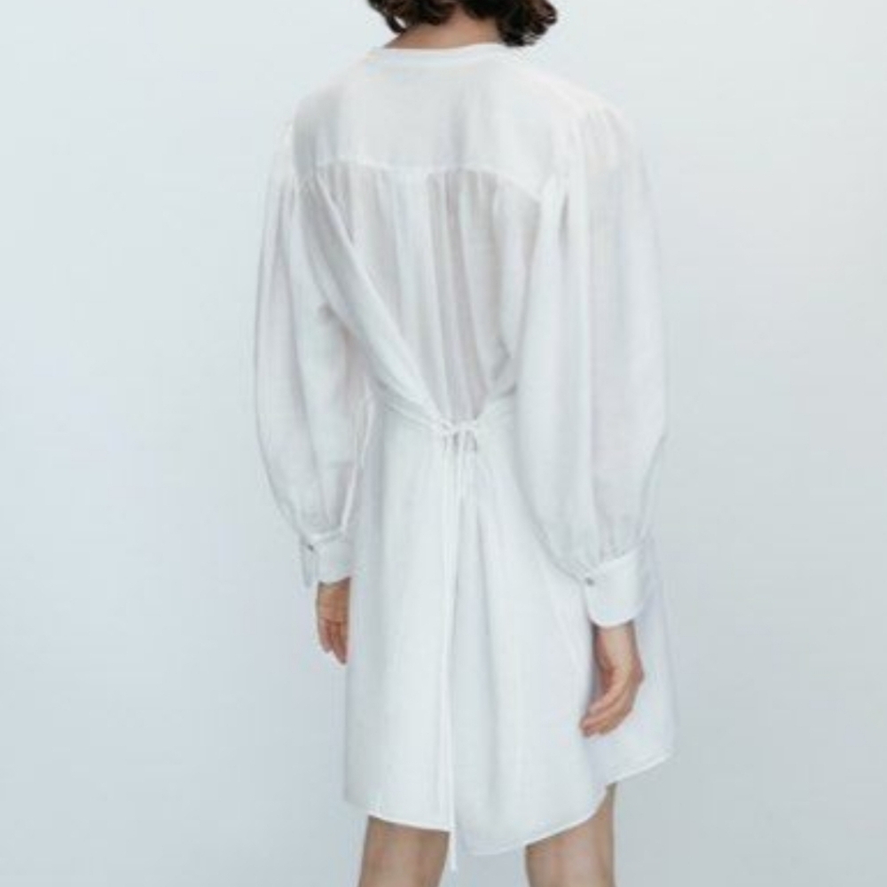 Massimo Dutti Linen Blend Peasant Dress 6637 - Picture 14 of 14